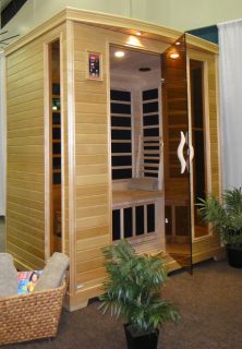 Infrared Carbon Sauna 3 Person Premium Hemlock 9 Heaters Gets Hot Fast