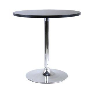 Winsome Wood 29 Round Dining Table; Black w/Metal Leg