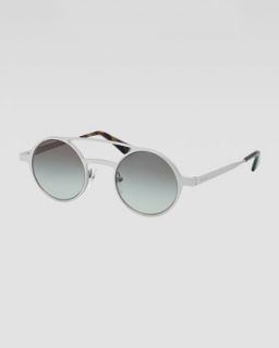 N22E0 Prada Round Keyhole Sunglasses, Gray