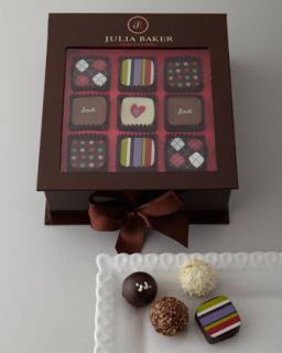 julia baker confections 18 piece window box chocolates $ 45