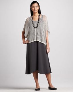 Eileen Fisher Washable Wool Fine Crepe Vest, Stretch Jersey Tee