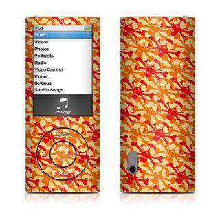 Skully Orange Design Decal Sticker for Apple iPod Nano 5G