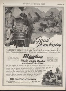 1918 Maytag Clothes Washer Camp Teepee Ranger Newton Ad
