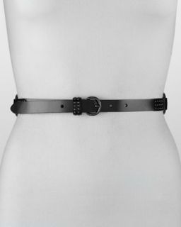 Linea Pelle Leather Front Elastic Belt, Brown   