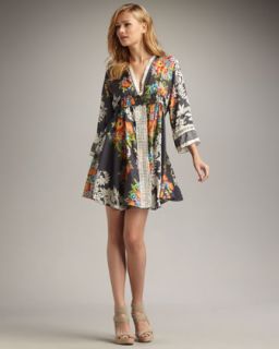 Johnny Was Collection Printed Silk Dress   