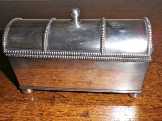 C1870 Antique English Silver Plate Stunning Casket Inkwell Ink Stand