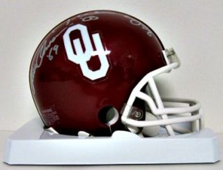 Oklahoma Sooners Heisman Winners Signed Mini Helmet J. White/B. Sims/S