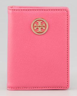 L01Z2 Tory Burch Robinson Passport Holder, French Rose/Luggage