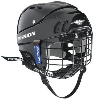 New Mission M1505 Hockey Helmet w/ Bauer Cage   Black
