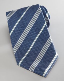 Textured Diagonal Striped Tie, Royal