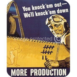 You Knock Em Out World War 2 Vintage US Military MOUSE PAD
