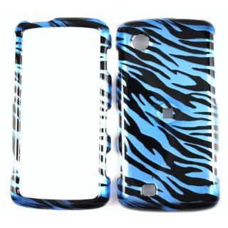 Blue with Black Zebra LG Vx8575 Chocolate Touch Snap on