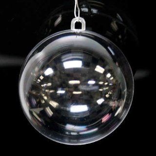 80mm Clear Plastic Acrylic Fillable Ball Ornament   Pkg of