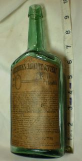 Dr. Hartshorns Jaundice Bitters No. 42 Green Bottle w/Paper Label