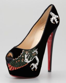 S9127 Christian Louboutin Highness Dragon Tattoo Platform Red Sole