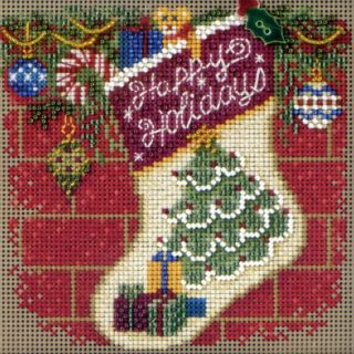 Holiday Stocking Bead Cross Stitch Kit Mill Hill 2011 Buttons Beads