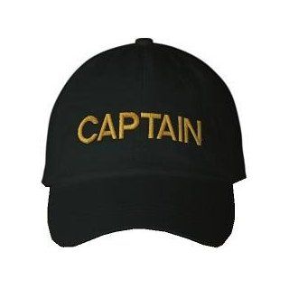 CAPTAIN   Black Baseball Cap / Hat One Size Fits Most