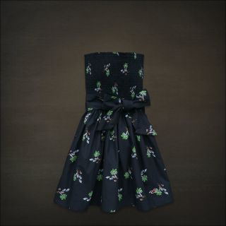 NEW HOLLISTER / Abercrombie BAY SHORE DRESS NAVY PALM TREE SMALL