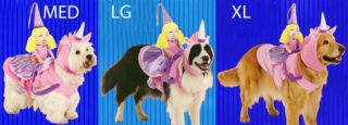 Renaissance Princess Unicorn Dog Rider Costume M L XL