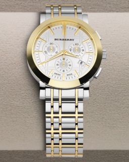 Burberry Two Tone Chronograph Watch   