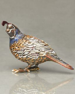 Jay Strongwater Diego Standing Quail Figurine   