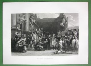 SCOTLAND King George IV Visits Holyrood   SUPERB Antique Print