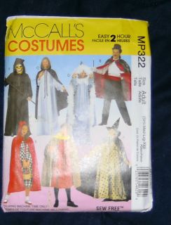  PLAY ADULT COSTUME PATTERN CAPE HOODED SHROUD WIZARD RIDING ROBIN HOOD