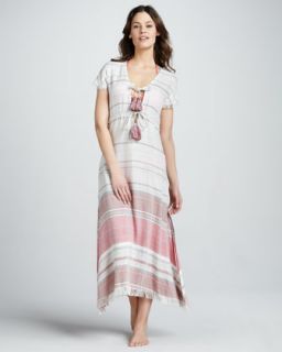 Striped Short Sleeve Maxi Dress