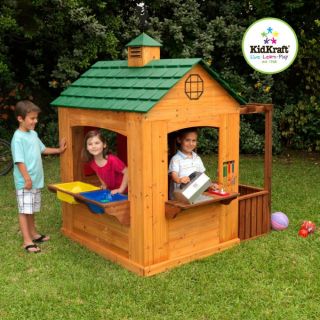 KidKraft Activity Playhouse Outdoor Wood Clubhouse 00178