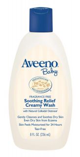 Aveeno Baby Soothing Relief Creamy Wash, Fragrance Free, 8