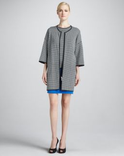 46CZ Joan Vass Colorblock Dress & Grid Car Coat, Womens