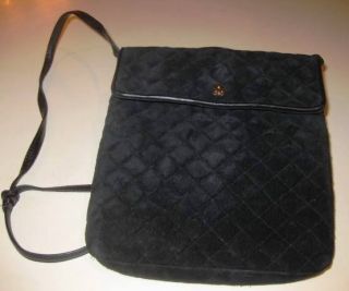 Jay Herbert NY Quilted Suede Black Handbag Purse