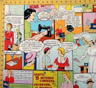 Alexander Henry Home Sewing Is Easy Fabric Retro Vintage Comics