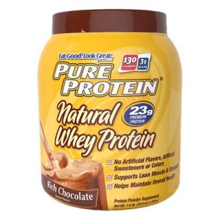 Pure Protein 100 % Natural Whey Protein, Rich Chocolate, 1