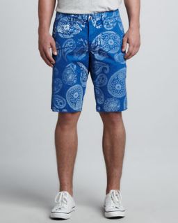 original paperbacks st bart s paisley shorts cobalt white $ 110