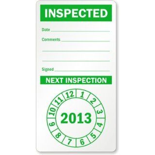 Inspected Next Inspection Vinyl Label, 5 Labels / Pack, 4