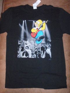 Mens The Simpsons Bart Homer Simpson Concert Guitar T Shirt New with