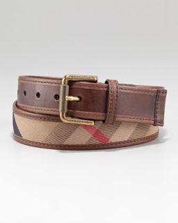 Burberry Check Leather Belt   