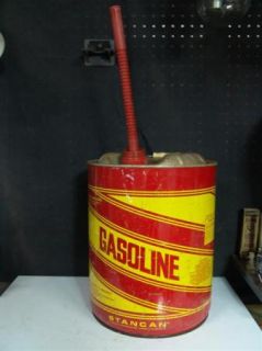 Pre Ban Vented Easy Pour 5 Gallon Metal Gas Can Stancan Gasoline Can w