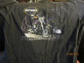 Homewood Illinois Harley Davidson Logo Black T Shirt Large
