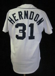 Detroit Tigers Larry Herndon 1984 World Series Game Used Jersey Signed