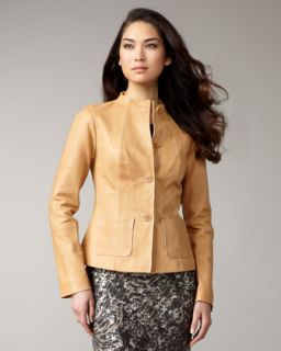 Lafayette 148 New York Easton Leather Blazer   