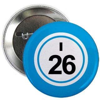 BINGO BALL I26 TWENTY SIX BLUE 2.25 inch Pinback Button