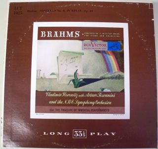 Brahms Concerto 2 Vladimir Horowitz Arturo Toscanini LP RCA LCT 1025