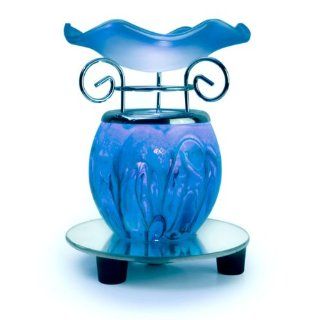 Blue Tie Dye Electric Oil Warmer with with a Mirrored Base