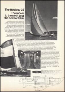 Hinckley 38 Racing Sailboat 1970 Print Ad