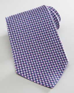 linked varas print silk tie dark purple $ 180