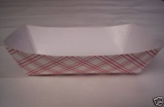 Paper Food Trays Red Plaid 1 lbs New Baskets 250 Count