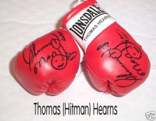 Autographed Mini Boxing Gloves Thomas Hitman Hearns