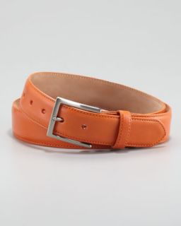 glazed calfskin belt orange $ 135